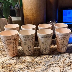 Disney Character Sketch Drinkware Set - Cream and Black